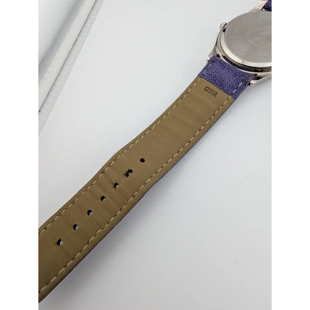 Avon Spring Fling Watch Women 32mm Silver Case Purple‎ Band- New Battery